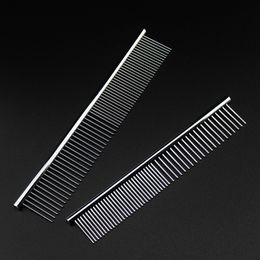 Stainless Steel Pet Dematting Combs Beauty Tools Dogs Cats Grooming Comb Removes Loose Undercoat Mats Tangles Knots Rounded Teeth Professional JY0986