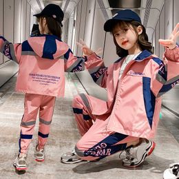 Girls Clothing Set Children 2021 Spring Autumn Sport Suit Long Sleeve Kids Hoodies Tracksuits for Girls Clothes 4 6 8 10 12 Year X0902