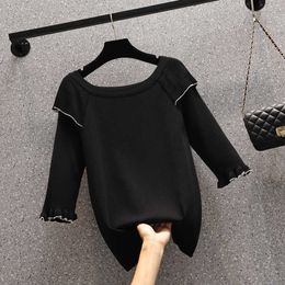 Korea Summer Pullover Knitted Short Sleeve Knitted Sweater Women Slim Basic Solid Casual Base Female Knitting shirts Tops 210604