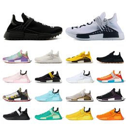 Pharrell Williams X Human Race Classic Running Shoes for Men Women Eye Extra Orange Hu Bright Yellow NMD Menores Entrenadores para hombres Runners Sports Al aire libre Tamaño 47