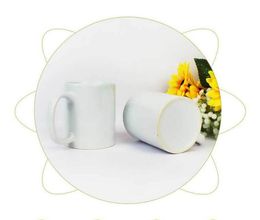 Sublimation Blanks Mug White Ceramics Sublimation Coffee Mugs Heat Transfer Printing Classic Tea Cup DIY Designers Bottle Water GGB2265