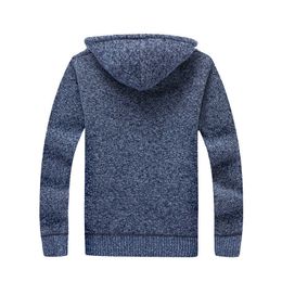 Winter Men Jacket thick velvet hooded fur jacket men's winter padded knitted sweater Cardigan Spring Outdoors Y0907