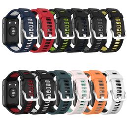 Sport Silicone Watch Strap For Huawei watch fit original SmartWatch band Replacement WristBand Bracelet belt Double Colour Wrist