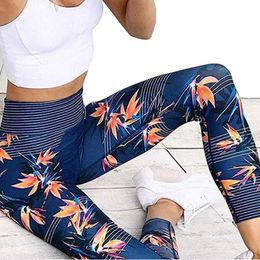 3 clolors Yoga Pants Fitness Sport Leggings Stripe Printing Elastic Gym Workout Tights S-XL Running Trousers Plus Size 1322 Z2