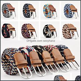 & Belts For Men Fashion Knitted Elastic 1Pc Canvas Belt Strap Clothing Aessories Jeans Waistband Mens Drop Delivery 2021 Nshue