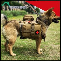 Imbracatura tattica militare per cani Clip frontale Applicazione della legge K9 Gilet durevole per animali domestici da lavoro per piccoli grandi s 1000D Nylon 211027
