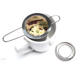 tea infuser stainless steel loose leaf tea strainer basket folding handle teapot flower herbal filter big RRE10241