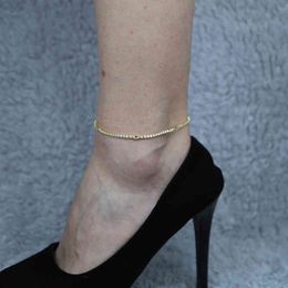 Blue cz Evil Eye Anklet for Women String Boho 2mm cz Tennis Charm Rhinestone Ankle Bracelets foot Jewellery Bulk Whole Gift
