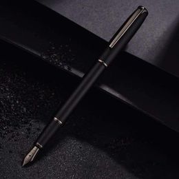 Fountain Pens Picasso Pimio Pen Black Metal Ink Titanium EF/Fine/Bent Nib Stationery Office School Supplies Gift