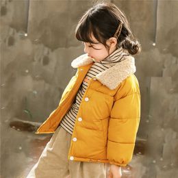 Winter Kids Outerwear Baby Jackets For Boys Coats Children Jackets Thick Plus Velvet Fur Collar Coats 1-7Y Toddler Girl Snowsuit H0909