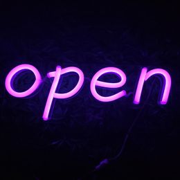 Purple "open" Sign Storea fast food shop Restaurant Bar Gift Door Decoration Board LED Neon Light 12 V Super Bright