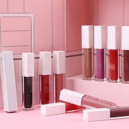 20 Colours Matte Liquid Lipstick Private Label Wholesale Makeup Waterproof Non-stick Cup Nude Lipgloss Pigment Lip Gloss No