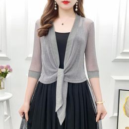 Wraps & Jackets Purple Grey White Bridal Summer Wedding Jacket Fashion Women Short Sleeve Semi Sheer Shrug Bolero Elegant Cape