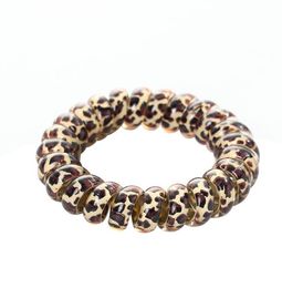 2022 new Girl Telephone Wire Cord Gum Coil Hair Ties Girls Elastic Hair Bands Ring Rope Leopard Print Bracelet Stretchy Hair Ropes