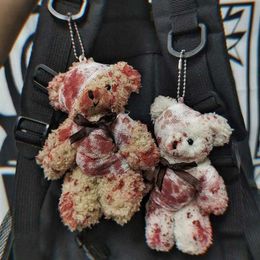 Disabled Bear Keychain Bloody Injured Bear Bag Pendant Soft Sister Jk Cute Animal Shape Unisex Keychain G1019