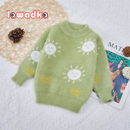 Lawadka 2021 Winter Kids Boys Girls Clothes Knitted Sweater Soft Print Children's Outerwear 2-6T School Baby Outwear Clothing Y1024