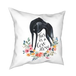 Greyhound This Is A Lovestory Pillow Case Decoration Dog Animal Cushion Cover Throw For Home Double-sided Printing Cushion/Decorative