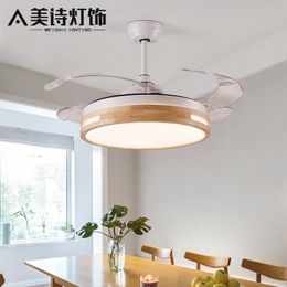 Ceiling Fans Nordic Modern Fan With Lights Remote Control Light Luxury Lamp Bedroom Ventilador De Techo Room Decor BC50DD