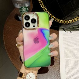 Color contrast gradient transparent Phone Protective Cases For iphone 13 12 11 Pro X XS MAX XR 7 8 PLUS fashion beautiful Shiny ultrathin high-quality men women case