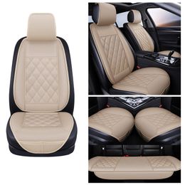 Waterproof Leather Car Cover Mat Universal Front Rear With Backret Breathable Van Auto Seat Cushion Protector Pad