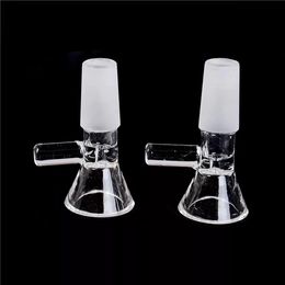 14mm 18mm Male Glass Funnel Bowl Slide Smoking Herb Dry Bowls With Handle For Glass Bongs Oil Rigs Water Pipe