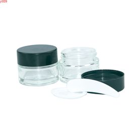 10pcs 5g 10g 20g 30g 50g Clear Glass Cream Jars Black Cap Salves Makeup Pots Skin Care Eye Face Lotion Cosmetic Bottlesjars