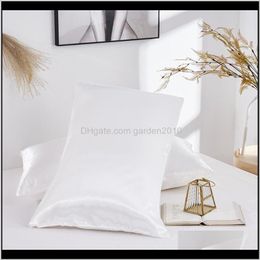 Case Silk Pillowcase Polyester Satin Queen Multiple Colours 2 Colos Solid Colour Household Products Bed Linings Home Decoration Pillow W Gxkaf