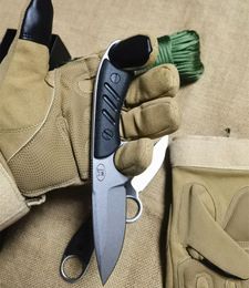 The Guardian Survival Straight Knife DC53 Stone Wash Drop Point Blade Full Tang Micarta Handle Fixed Knives With Kydex