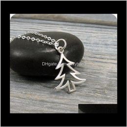Pendant & Pendants Jewelry Drop Delivery 2021 10Pcs Simple Christmas Tiny Pine Necklace Life Family Acorn Oak Tree Leaf Necklaces Cute Island