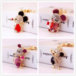 Year of the Rat Gift Cute Zodiac Mouse Car Keychain Animal Metal Pendant Key Ring Pendants