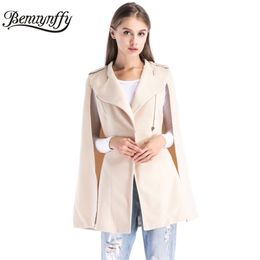 Winter Coat Long Women Elegant Cape Ladies Arrival Apricot Woollen Zipper Casual Outerwear Women's s W501 210510