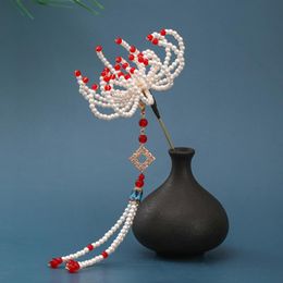 Hair Clips & Barrettes Elegant Luxury Pearl Tassels Clasp Classical Accessories Antique Style Headdress Bridal Wedding Ornaments HELH889