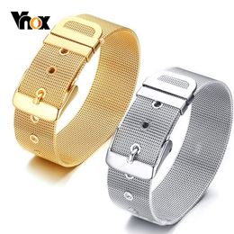 Men's Watch Band Link Strap Bracelets for Women 12/18 MM Wide Stainless Steel Mesh pulsera masculina Adjustable Length
