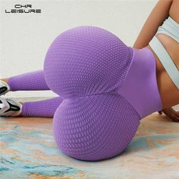 CHRLEISURE Legging Sport High Waist Women's Honeycomb Women Push Up Workout Fitness 211204