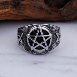 mens star ring Canada - Men Casual Bands For Women Charm Titanium Steel Five-pointed Star Geometric Ring Finger Party Jewelry Anillos Mujer 2021 Wedding Rings
