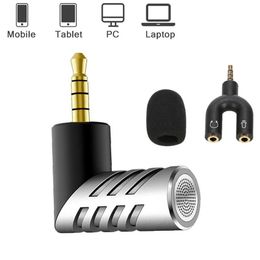 Metal Mini Microphone For Phone Professional Omnidirectional Stereo Condenser Mic For Computer Laptop Tablet Vocal Recording