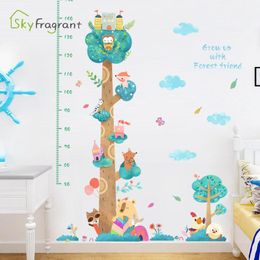 Wall Stickers Cartoon Measuring Animal Height Ruler For Kids Rooms Decoration Home Decor Self-adhesive Baby Bedroom Sticker