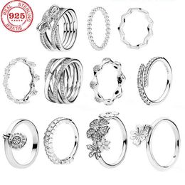 2021 925 Sterling Silver Authentic pan open ring Women Fit Original moon couple rings DIY fashion wedding Jewellery