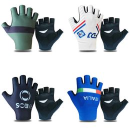 Pro Team Cycling Gloves Men's Summer Sports Sunscreen Breathable Sweat-absorbent Half Finger Bicycle Gloves Men and Women H1022