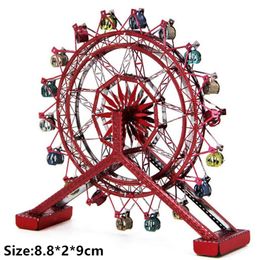 Rotatable Ferris wheel Colourful Car 3D Metal Puzzles Model Kits Laser Cut Assemble Jigsaw Adult Gift Educational Collection Toy