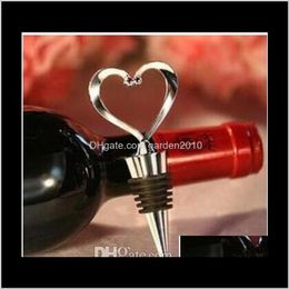 Other Festive Party Supplies Heart Shaped Twist Wedding Favour Gifts Arrival Wine Bottle Stopper Bar Tools Sier Colour With Retail Packa Kg6Ny