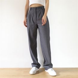 Women Pants Harajuku Trouser Suits High Waist Straight Fashion Loose Y2k Pantalon Female Traf Women's Clothing Trends 210925