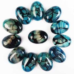 12pcs Wholesale Natural Blue Dragon veins Agates Oval CAB Cabochon 17x12x6mm for Jewellery Making Accessories no hole 210720