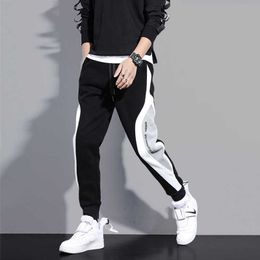 Pants Men Solid Elastic Waist Streetwear Joggers 2020 New Baggy Drop-crotch Pants Casual Trousers Male X0723