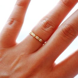14K Gold Filled Zircon Rings Knuckle Jewellery Femme Minimalism Anelli Donna