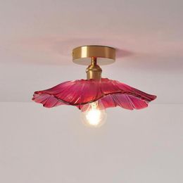 Ceiling Lights Retro Glass Flower Light Nordic Personalized Brass Balcony Lamp Corridor Porch Aisle E27 Home Lighting