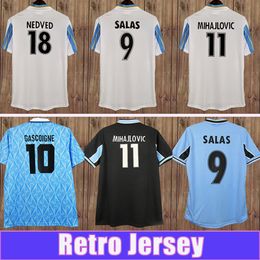 -98 99 Salas Herren Retro Soccer Jerseys 1991 Gascoigne Home Football Hemd 1999 2000 SS LAZIO MANCINI Vieri Inzaghi Neded Nesta Uniformen