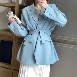 Spring Loose Suit Jacket Women's Korean Elegant Single Breasted Retro Oversized Blazer Coat Female Long Sleeve Cardigan 210607