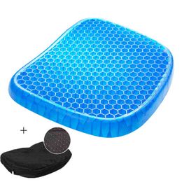 Gel Seat Cushion Double Layer Non-slip Breathable Honeycomb Egg Seat Cushion Ice Pad for Car Office Chair Wheelchair Pain Relief 211110