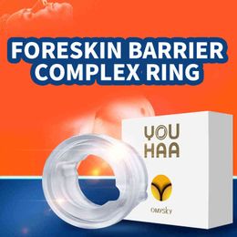 Cockrings 2pcs Adjustable Silicone Cock Ring Multi purpose Foreskin Corrector Skin friendly Adult Sex Supply for Men Chastity Cockring 1123